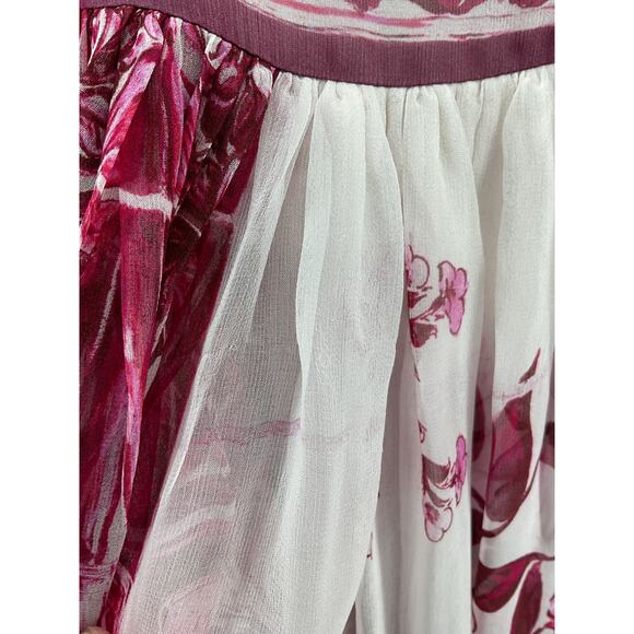 Dolce & Gabbana 'Majolica' Fuchsia Silk Chiffon Maxi Dress Size 42 - Picture 9 of 9